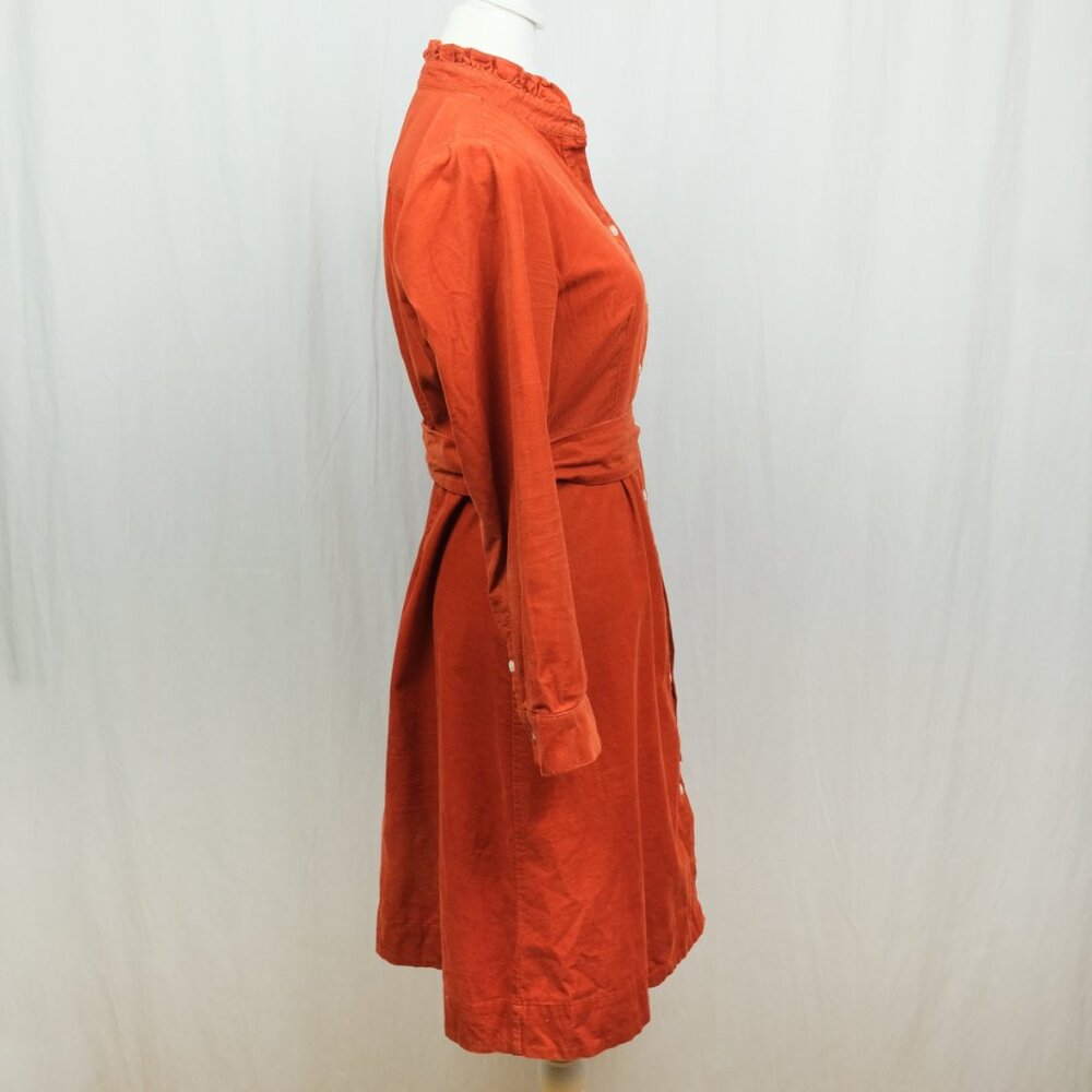 J. Crew | Dresses | Corduroy Ruffle Neck Shirt Dress. size 4 - Picture 7 of 12